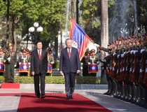 Lễ đón trọng thể Tổng Bí thư Tô Lâm tại thủ đô Vientiane (Lào)