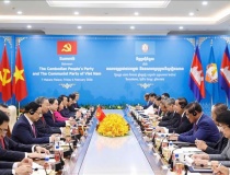 Tổng Bí thư Tô Lâm hội kiến Samdech Techo Hun Sen