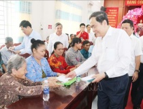 Chủ tịch Quốc hội Trần Thanh Mẫn chúc Tết tại TP. Cần Thơ