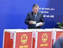 Tổng Bí thư Tô Lâm bỏ phiếu bầu cử đại biểu Quốc hội, HĐND các cấp tại phường Ba Đình, Hà Nội