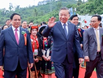 TỔNG THUẬT: Khởi công đồng loạt các trường nội trú liên cấp vùng biên giai đoạn 2