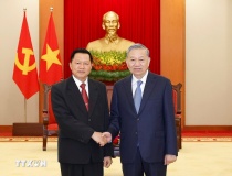 Tổng Bí thư Tô Lâm tiếp Đoàn đại biểu cấp cao Bộ Công an Lào