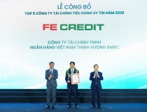 Năm thứ 3 liên tiếp, FE CREDIT giữ vị trí dẫn đầu “Top 5 Công ty Tài chính tiêu dùng uy tín 2026”