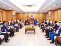Chủ tịch Ủy ban Trung ương MTTQ Việt Nam tiếp đoàn đại biểu cấp cao Hội Liên hiệp Thanh niên Campuchia