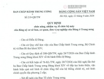 Ban Bí thư quy định tổ chức bộ máy đảng ủy cơ sở ban, cơ quan, đơn vị sự nghiệp của Đảng
