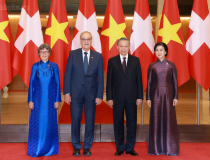 Tổng Bí thư, Chủ tịch nước Tô Lâm chủ trì Lễ đón Tổng thống Liên bang Thụy Sĩ thăm chính thức Việt Nam
