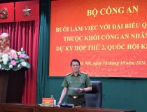 Bộ trưởng Lương Tam Quang làm việc với đại biểu Quốc hội thuộc khối Công an nhân dân dự Kỳ họp thứ 2, Quốc hội khóa XVI