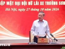 Tổng Bí thư, Chủ tịch nước Tô Lâm gặp mặt Đại đội nữ lái xe Trường Sơn