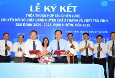 UBND huyện Châu Thành và VNPT Trà Vinh ký kết Thỏa thuận hợp tác chuyển đổi số