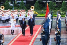 Chủ tịch nước Lương Cường chủ trì lễ đón Tổng thống Lithuania thăm chính thức Việt Nam