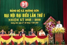 Thường trực Ban Bí thư dự Đại hội Đảng bộ xã Hương Sơn, tỉnh Hà Tĩnh
