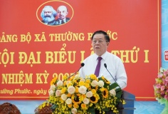 Trưởng Ban Tuyên giáo và Dân vận Nguyễn Trọng Nghĩa dự Đại hội Đảng bộ xã Thường Phước, tỉnh Đồng Tháp