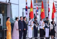 Tổng thống Hàn Quốc chủ trì Lễ đón trọng thể Tổng Bí thư Tô Lâm và Phu nhân