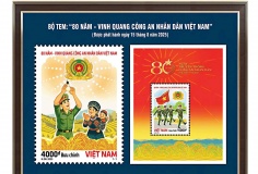 Phát hành bộ tem bưu chính chủ đề “80 năm - Vinh quang Công an nhân dân Việt Nam”