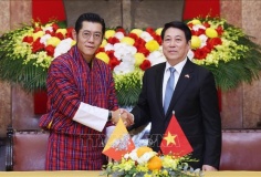 Chủ tịch nước Lương Cường hội đàm với Quốc vương Bhutan