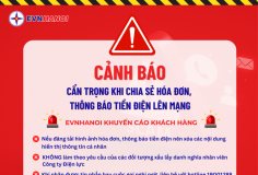 EVNHANOI khuyến cáo khi chia sẻ hóa đơn, thông báo tiền điện lên mạng