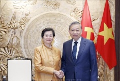 Tổng Bí thư Tô Lâm tiếp Đại sứ Campuchia Chea Kimtha đến chào từ biệt