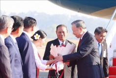 Tổng Bí thư Tô Lâm đến thủ đô Viêng Chăn, bắt đầu thăm cấp Nhà nước tới Lào