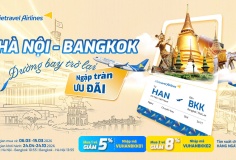 Vietravel Airlines mở bán trở lại đường bay Hà Nội – Bangkok