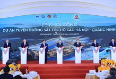Thủ tướng Lê Minh Hưng dự lễ khởi công tuyến đường sắt tốc độ cao Hà Nội-Quảng Ninh