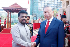 Lễ đón trọng thể Tổng Bí thư, Chủ tịch nước Tô Lâm thăm cấp Nhà nước Sri Lanka
