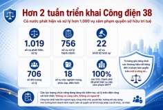 Hơn 1.000 vụ vi phạm sở hữu trí tuệ bị phát hiện sau hơn 2 tuần cao điểm triển khai Công điện 38
