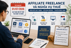 Thu nhập affiliate freelance trên nền tảng số và nghĩa vụ thuế theo quy định 2026
