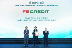 Năm thứ 3 liên tiếp, FE CREDIT giữ vị trí dẫn đầu “Top 5 Công ty Tài chính tiêu dùng uy tín 2026”