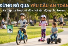 Xe đạp, xe trượt, đồ chơi vận động: Đừng bỏ qua yêu cầu an toàn