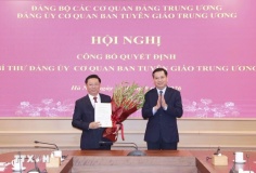 Ông Trần Thanh Lâm giữ chức Bí thư Đảng ủy Cơ quan Ban Tuyên giáo Trung ương