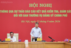 Thông qua dự thảo báo cáo kết quả kiểm tra, giám sát (đợt 3) đối với Ban Thường vụ Đảng ủy Chính phủ