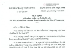 Ban Bí thư quy định tổ chức bộ máy đảng ủy cơ sở ban, cơ quan, đơn vị sự nghiệp của Đảng