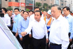 Tổng Bí thư, Chủ tịch nước Tô Lâm kiểm tra tiến độ thi công một số công trình, dự án trọng điểm của Thủ đô