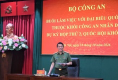 Bộ trưởng Lương Tam Quang làm việc với đại biểu Quốc hội thuộc khối Công an nhân dân dự Kỳ họp thứ 2, Quốc hội khóa XVI