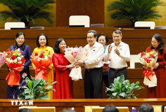 Thủ tướng Lê Minh Hưng, Chủ tịch Quốc hội Trần Thanh Mẫn gặp mặt nữ đại biểu Quốc hội khóa XVI