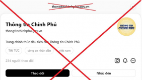 Cảnh báo xuất hiện tài khoản giả mạo 'Thông tin Chính phủ' trên MXH Threads