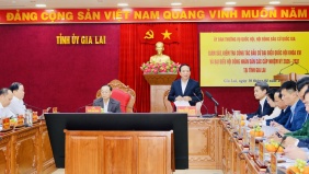 Trưởng Ban Tuyên giáo và Dân vận Trung ương làm việc với tỉnh Gia Lai về công tác bầu cử