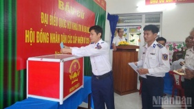 Cử tri Bộ Tư lệnh Vùng Cảnh sát biển 2 nô nức tham gia Ngày hội bầu cử