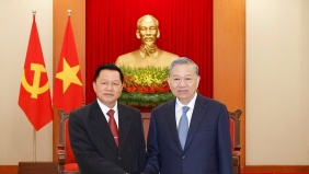 Tổng Bí thư Tô Lâm tiếp Đoàn đại biểu cấp cao Bộ Công an Lào
