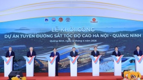 Thủ tướng Lê Minh Hưng dự lễ khởi công tuyến đường sắt tốc độ cao Hà Nội-Quảng Ninh