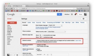 Làm thế nào để ngăn Gmail hiển thị hình ảnh mặc định?