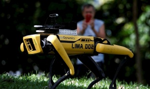 Singapore sử dụng chó Robot nhắc nhở người dân giãn cách xã hội