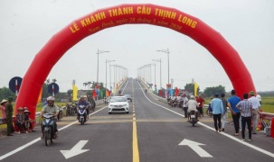  Nam Định: Chính thức thông xe cầu Thịnh Long nối liền đôi bờ sông Ninh Cơ