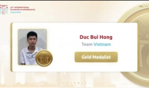 Sau 20 năm lại có học sinh 2 lần liên tiếp đoạt Huy chương Vàng Olympic Tin học Quốc tế