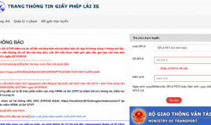 Cảnh báo nhiều website tra cứu thông tin GPLX giả mạo