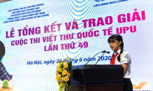 Học sinh Việt Nam đạt giải Ba cuộc thi viết thư quốc tế UPU 49