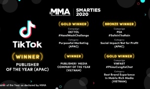 TikTok đã thu hoạch được 5 giải thưởng lớn tại giải SMARTIES 2020