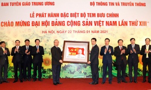 Phát hành bộ tem đặc biệt chào mừng Đại hội XIII của Đảng