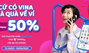 Giảm đến 50% khi mua gói cước VinaPhone trên app VNPT Pay