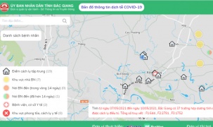 Bắc Giang vận hành hệ thống Bản đồ số dịch tễ Covid-19
